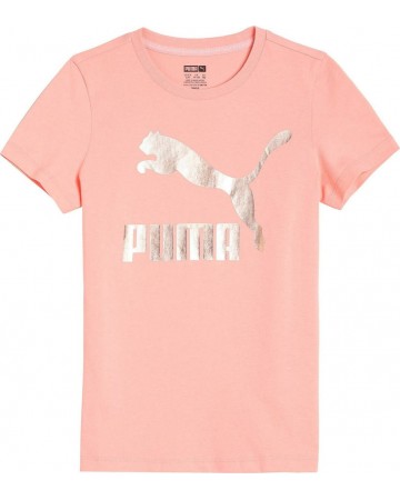 Παιδική μπλούζα Puma JR Classics Logo Tee G 530208-26 apricot blush/rose gold