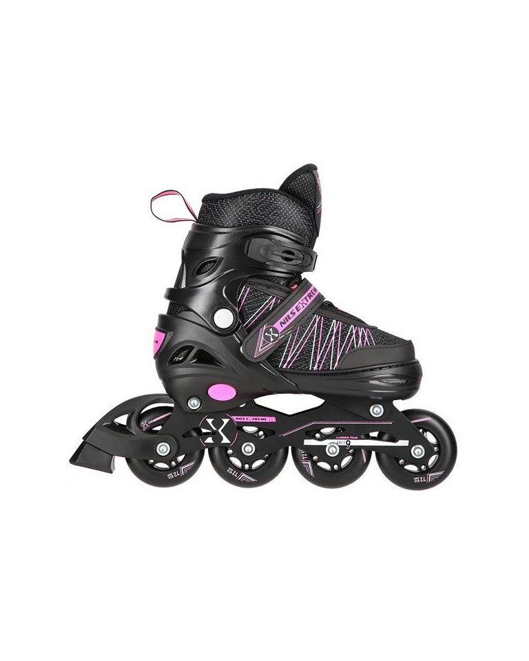 Αυξομειούμενα Πατίνια Rollers Nils Extreme In-Line Skates/Hockey Ice Skates 2 σε1 Μαύρο/Ρόζ NH11912 A  (Size 31-34)