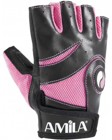 Γάντια Άρσης Βαρών Amila Amara PU Ροζ/Μαύρο M 8322902