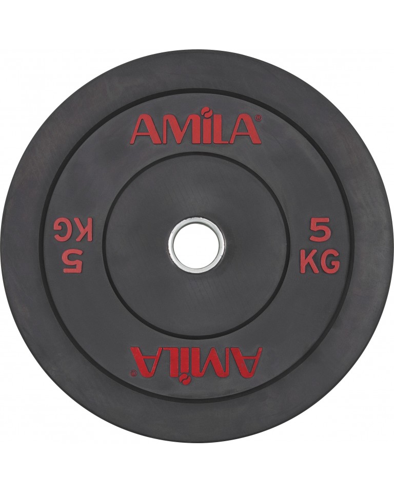 Δίσκος Φ50mm 5,00 κιλών με επένδυση λαστίχου , ολυμπιακού τύπου (84600)