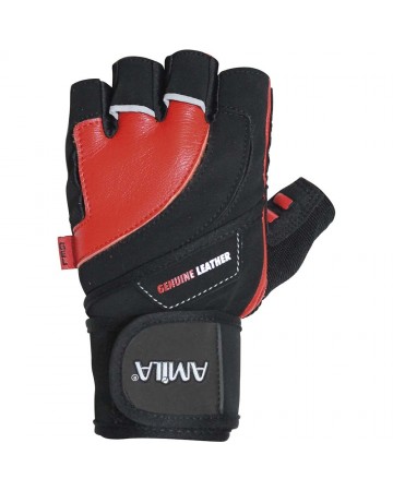 Γάντια Άρσης Βαρών Amila Δέρμα Amara Κόκκινο/Μαύρο M 8322502