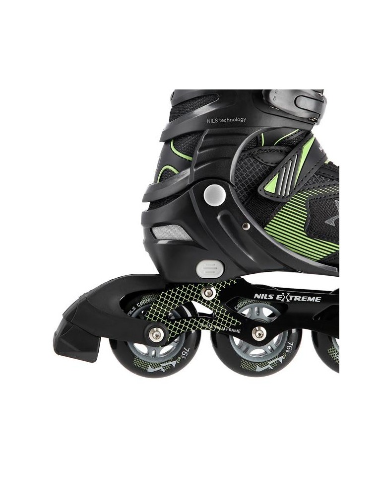 Αυξομειούμενα Πατίνια Roller NA 9080 Μαύρο/Πράσινο IN-LINE SKATES NILS EXTREME