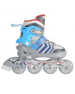 Αυξομειούμενα Roller Nils Extreme In-Line Skates/Hockey Ice Skates 4 σε1 Γκρί/Μπλέ NH18192 A (29-33)