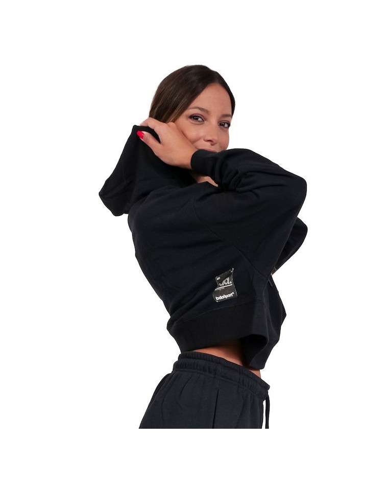 Γυναικείο Φούτερ Body Action Women Oversized Cropped Hoodie 061219 01 Black