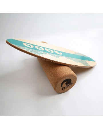 Σανίδα Ισορροπίας PRO με κύλινδρο από φελλό / ξύλινο με γαλάζιο σχέδιο Sck
