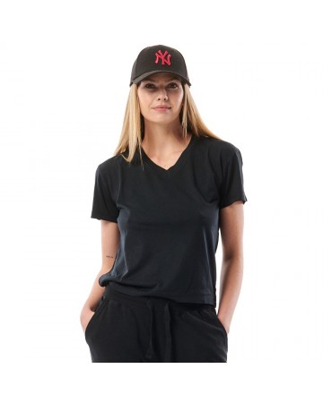 Γυναικείο T-Shirt Body Action Women's Dye V-Neck Top 051320-01 Black