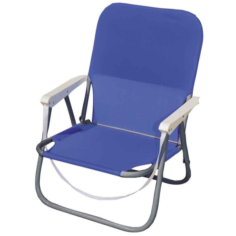 Καρέκλα Παραλίας Μεταλλική Μπλέ με Μπράτσα Polyester 600D