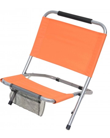 Καρέκλα Παραλίας Μεταλλική Πορτοκαλί με Polyester 600D