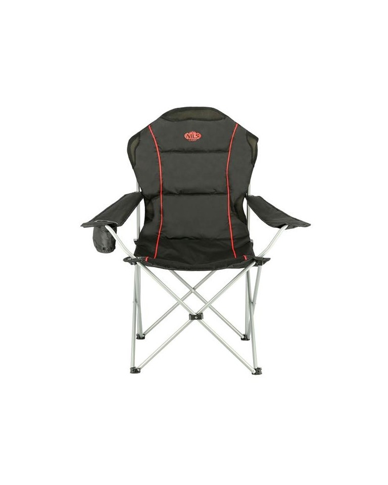 Καρέκλα Παραλίας Nils Camp NC3080 Μαύρη/Κόκκινη
