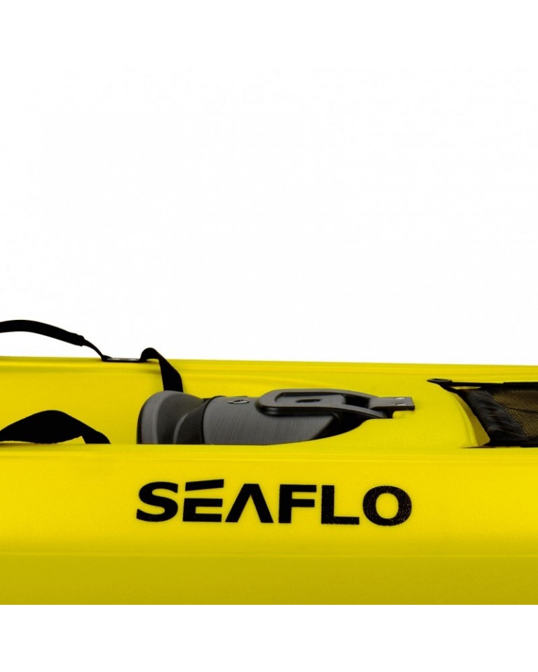 SeaFlo Puny μονοθέσιο καγιάκ με ενσωματωμένη ρόδα στην πρύμνη και κουπί - Κίτρινο