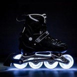 Αυξομειούμενα Roller NH 10905 ΣΕΤ 4 ΣΕ 1 INLINE SKATES NILS EXTREME Μαυρο LED-Large (39-42)