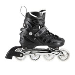 Αυξομειούμενα Roller NH 10905 ΣΕΤ 4 ΣΕ 1 INLINE SKATES NILS EXTREME Μαυρο LED-Large (39-42)