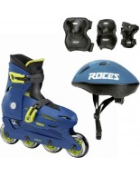 Inline Rollers Orlando 4.0 με Προστατευτικά και Κράνος από την ROCES BLUE/lime