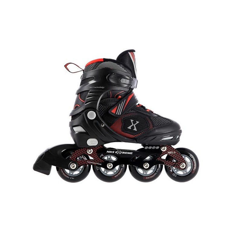 Αυξομειούμενα Πατίνια Roller Nils Extreme In-Line Skates Μαύρο/Κόκκινο NA 9080 (31-34)